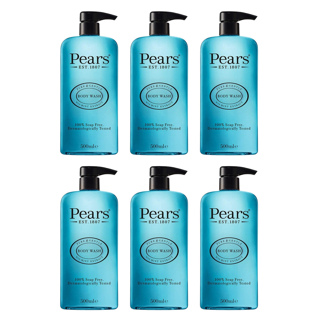 Pears Body Wash for Glowing Skin with Mint Extract 500mL x6