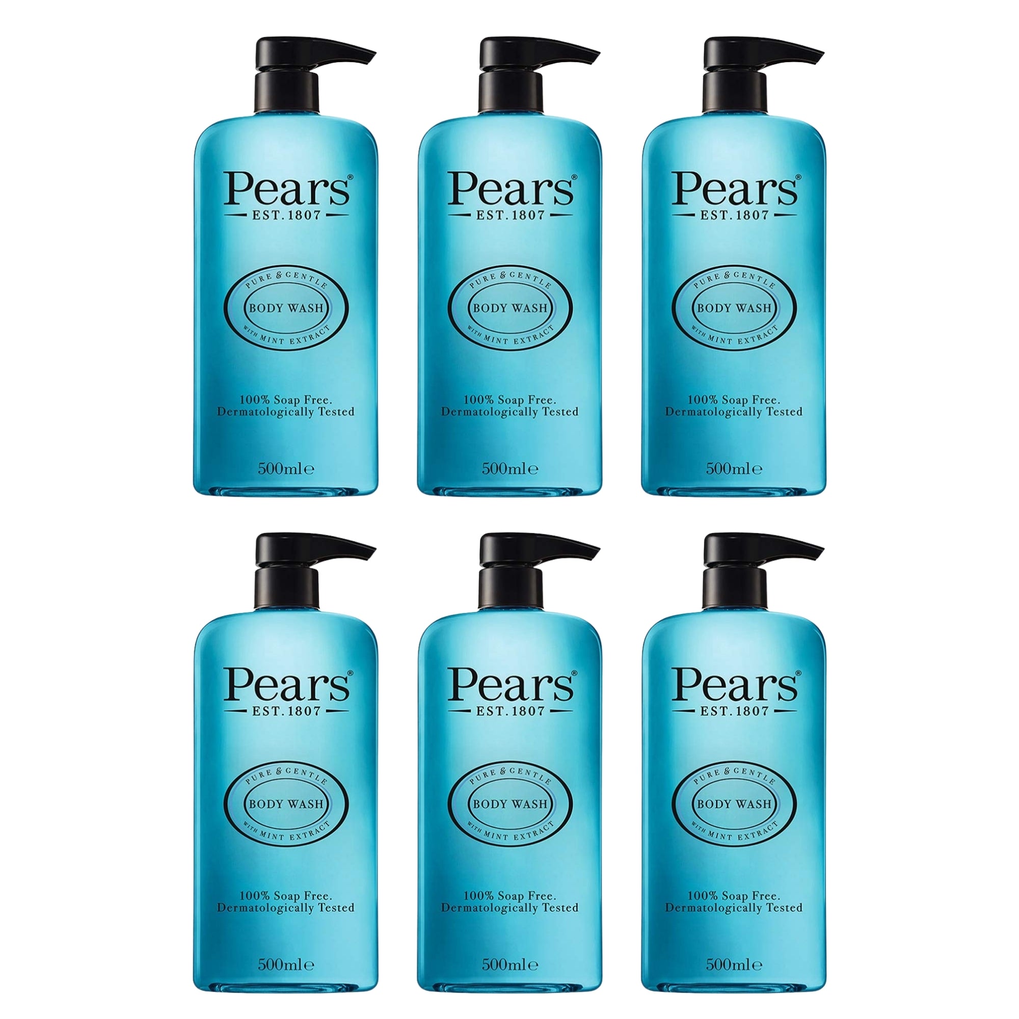 Pears Body Wash for Glowing Skin with Mint Extract 500mL x6