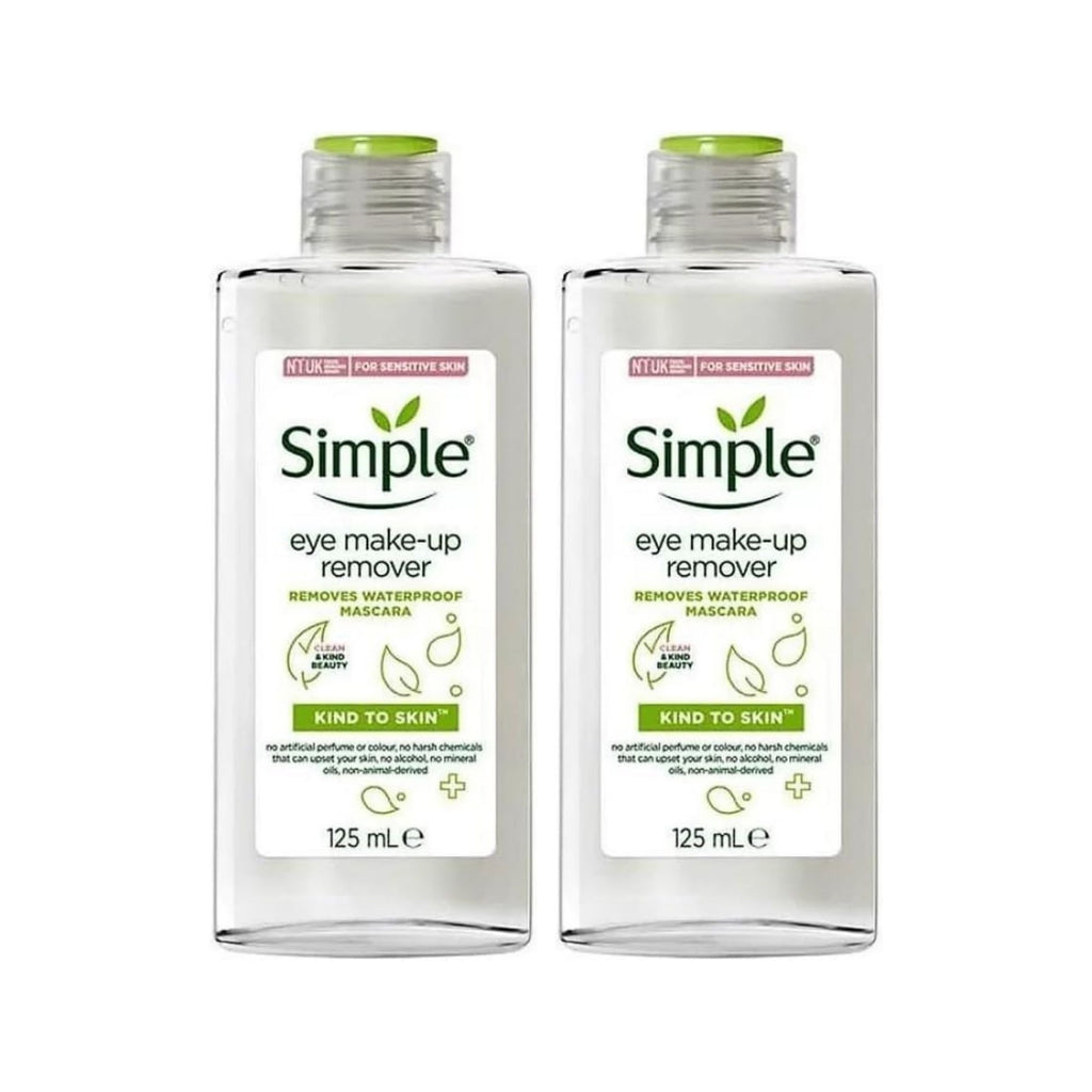 Simple 125mL Eye Make Up Remover x2