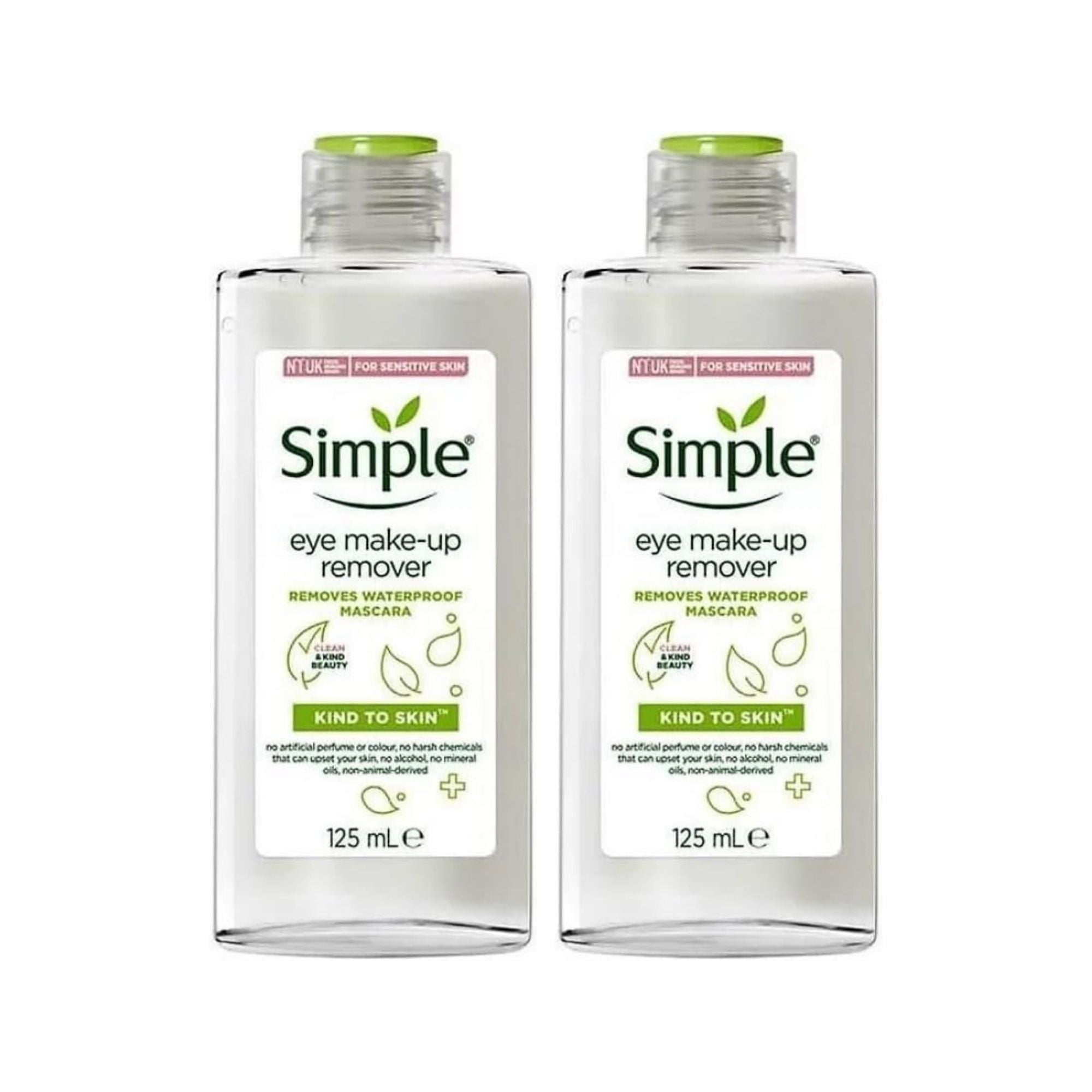 Simple 125mL Eye Make Up Remover x2