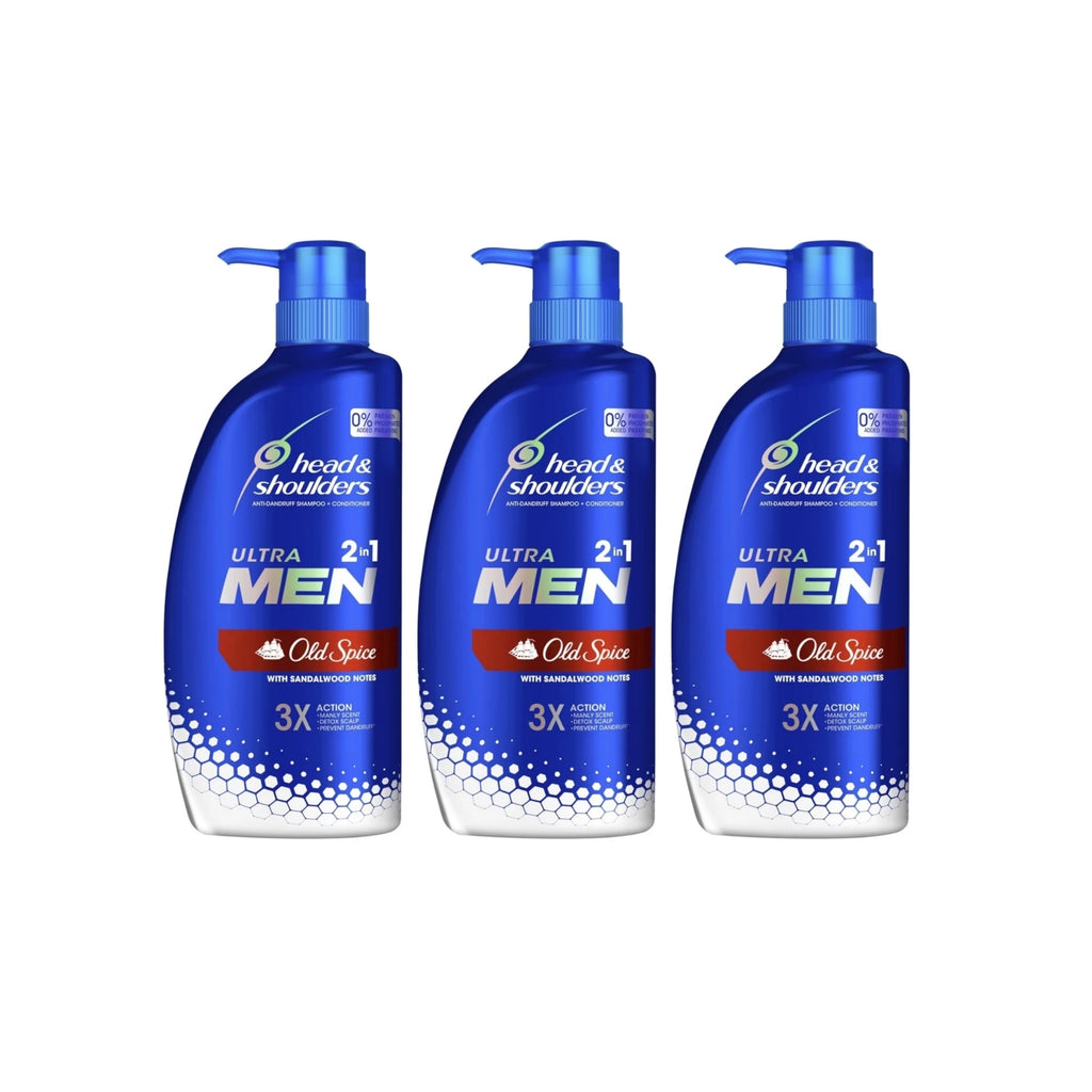 Head & Shoulders 550ml Ultra Old Spice  Shampoo & Conditioner x3