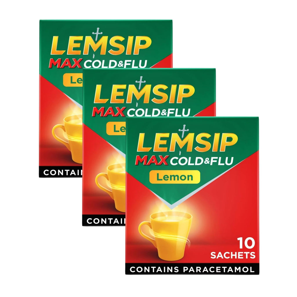 Lemsip Max Lemon Cold & Flu Hot Drink Sachets 10pk x3