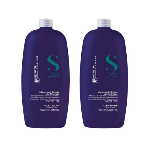 Alfaparf Milano 1000ml Semi di Lino Brunette Anti Orange Low Shampoo x2