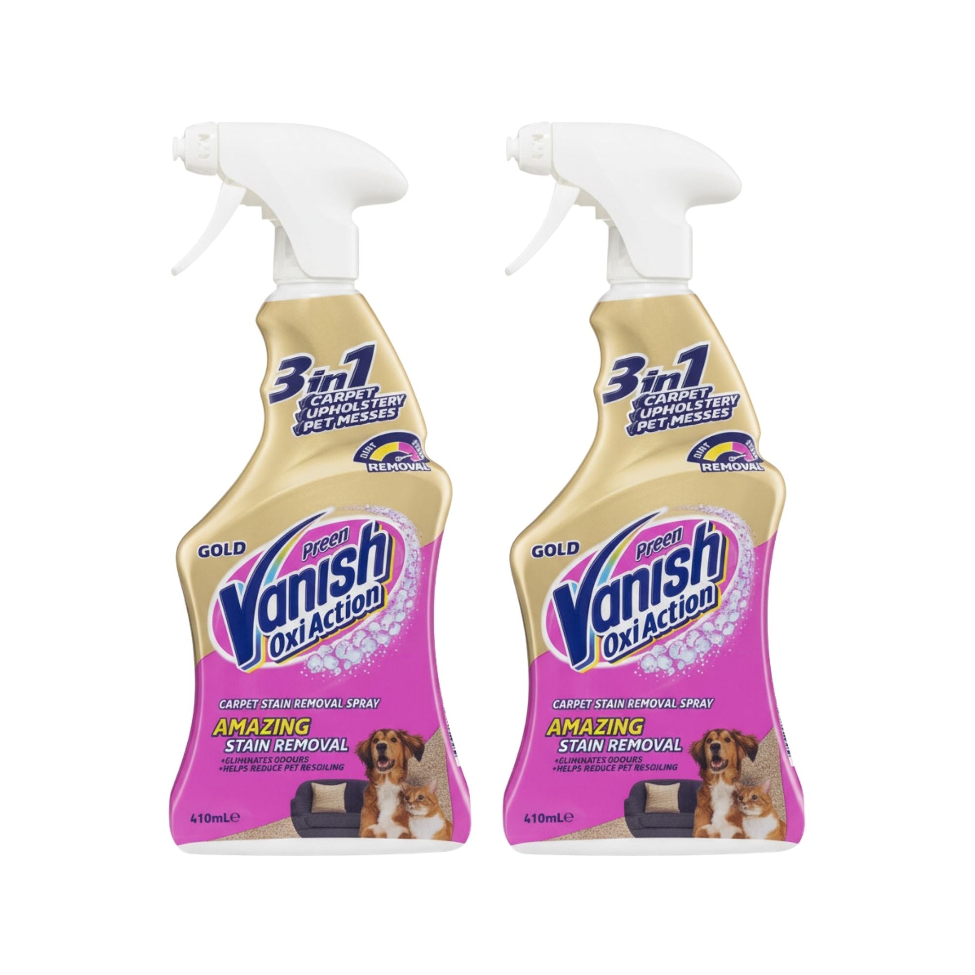 Vanish 410mL 3in1 Oxi Action Gold Carpet Stain Remover x2