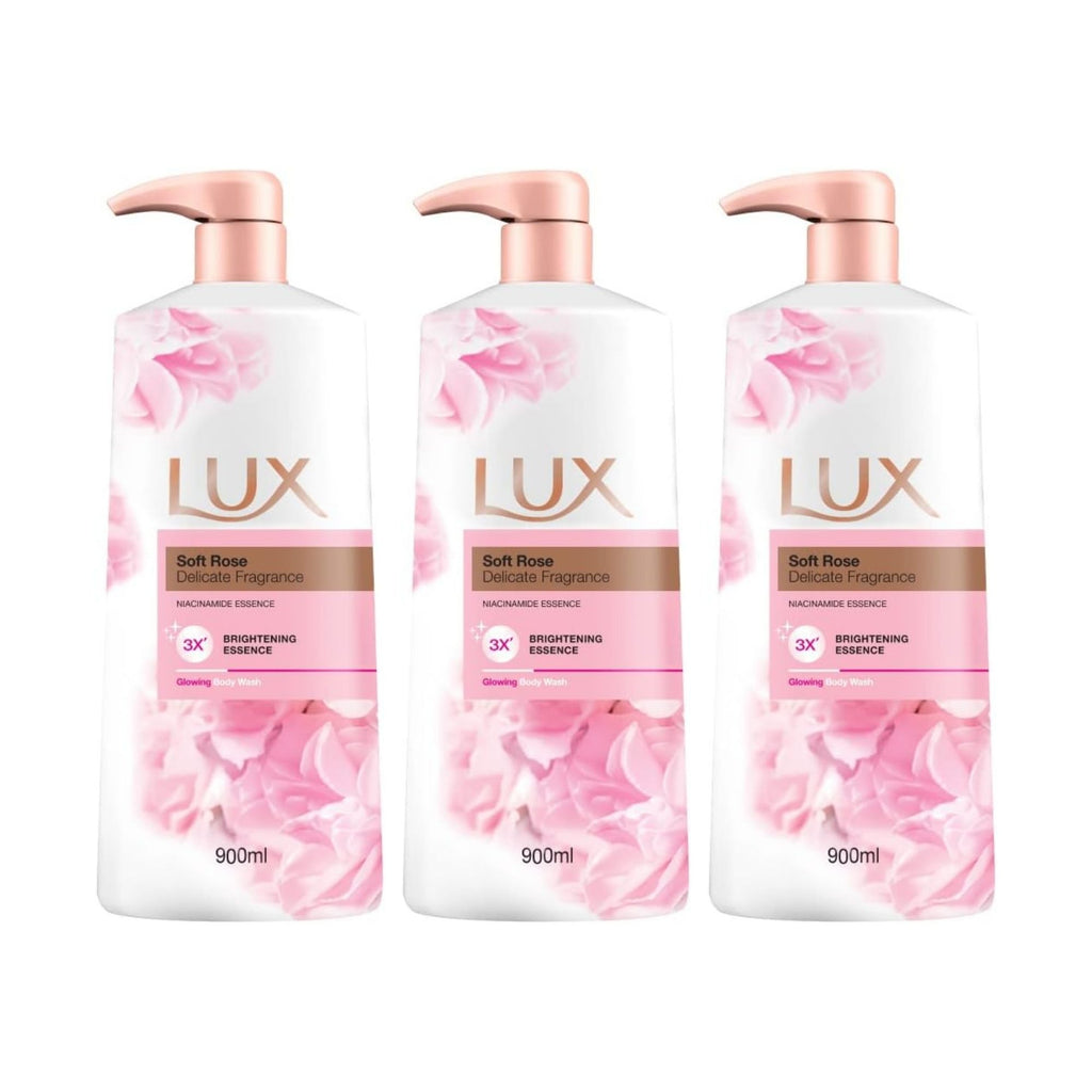 LUX 900mL Rosy Glow Body Wash x3