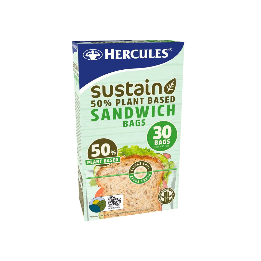 Hercules Sustain Plant Based Resealable Sandwich Bags 30pk