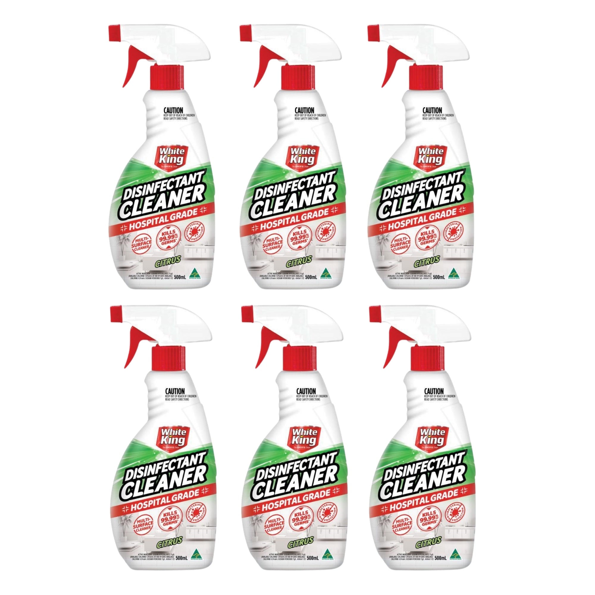White King Disinfectant Spray 500ml x6