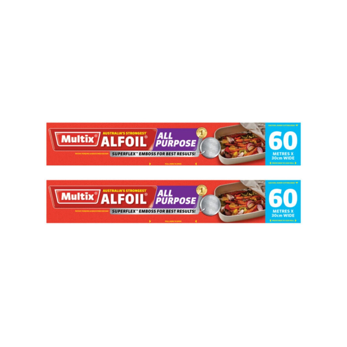 Multix 60m x 30cm Aluminium Foil x2