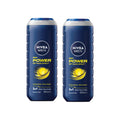 Nivea Men 500ml Power Fresh Shower Gel x2