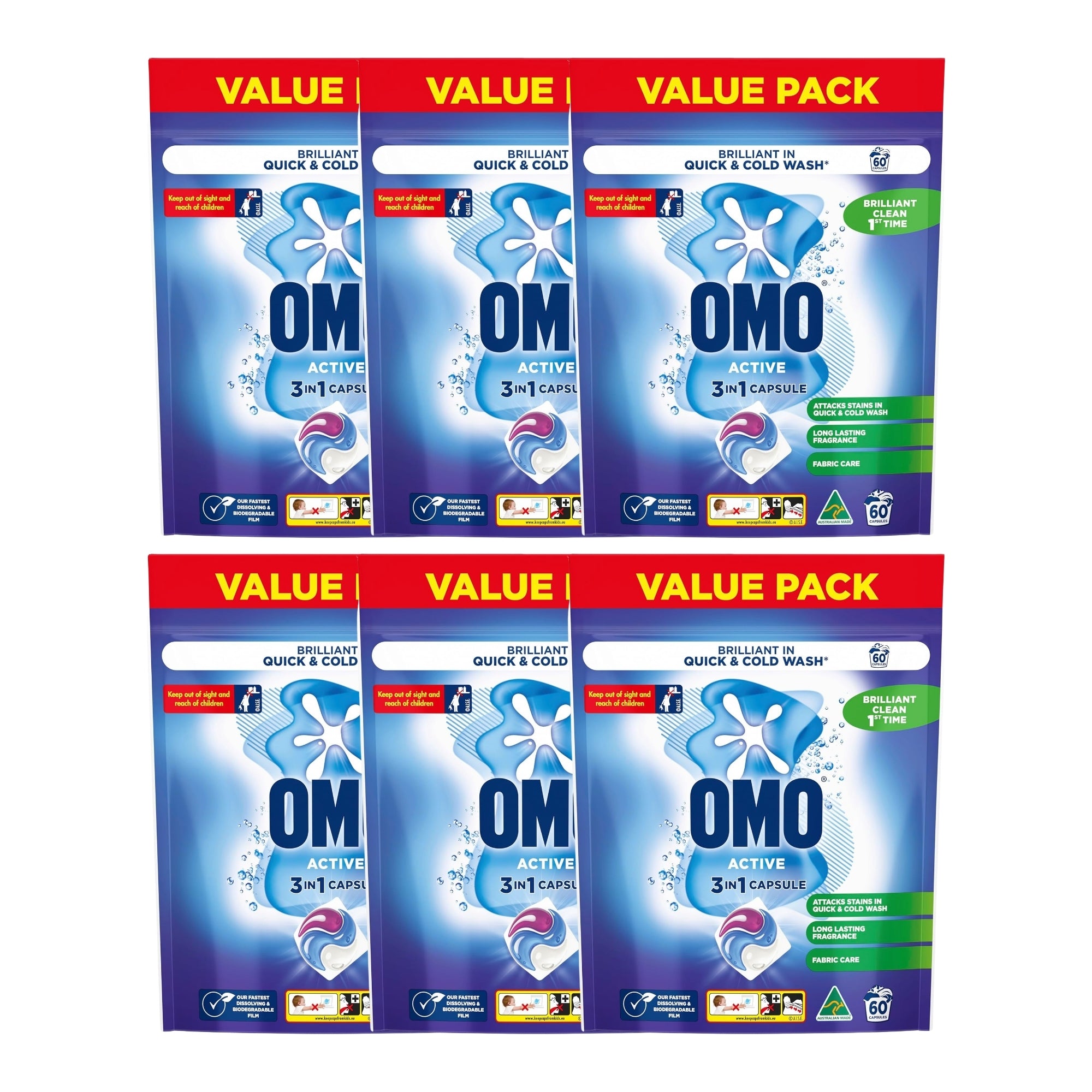 Omo 3 in 1 Active x 360 Laundry Capsules