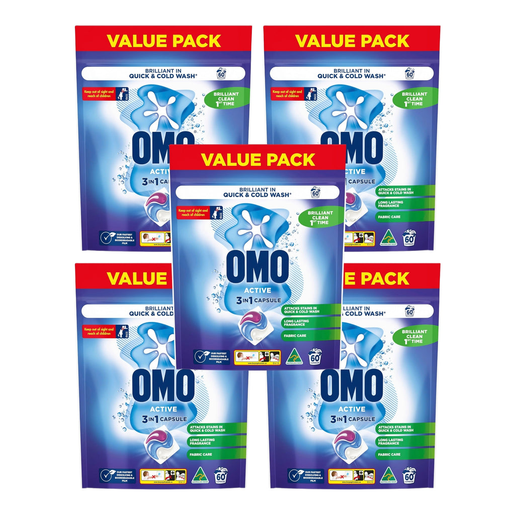 Omo 3 in 1 Active x 300 Laundry Capsules