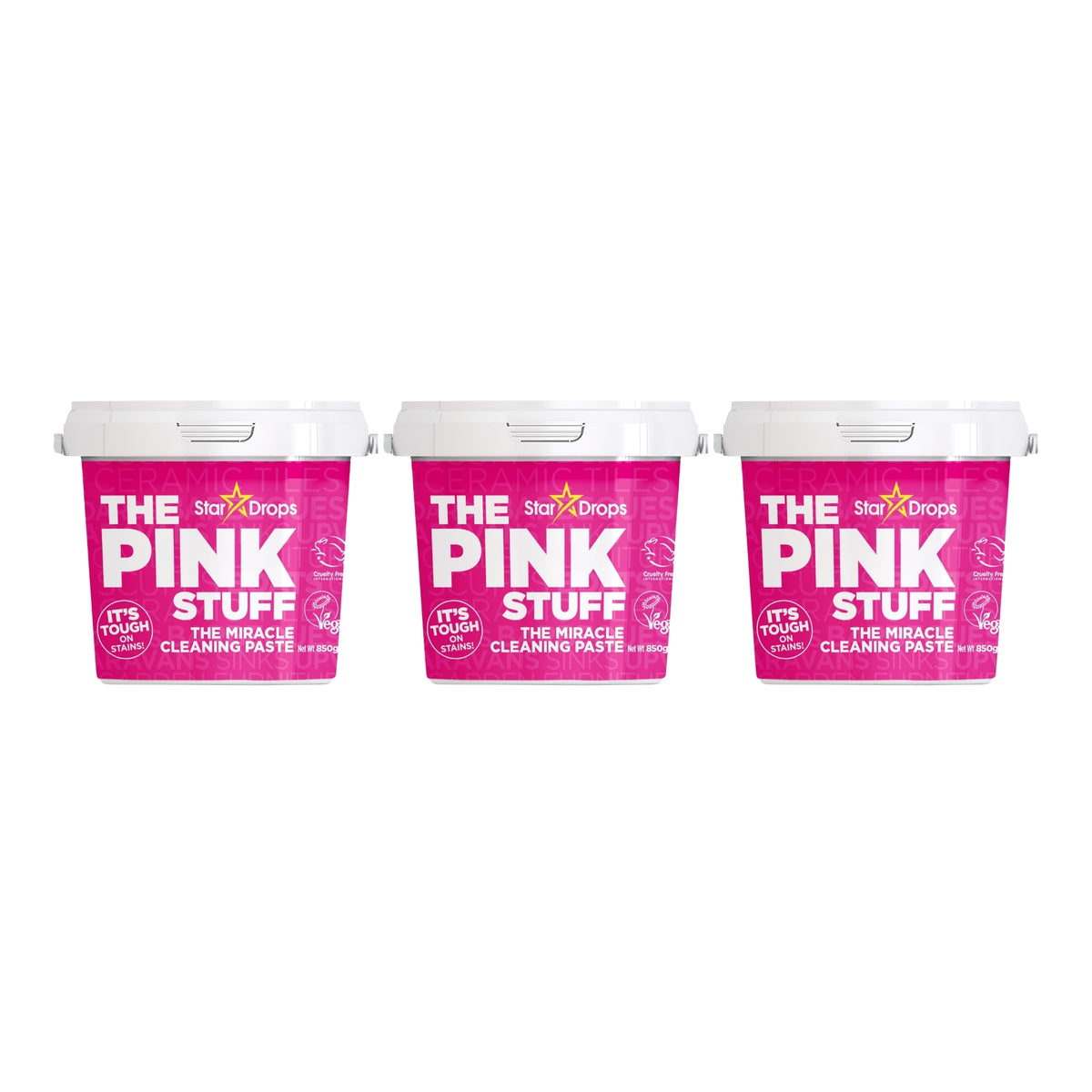 The Pink Stuff 850g Miracle Cleaning Paste x3