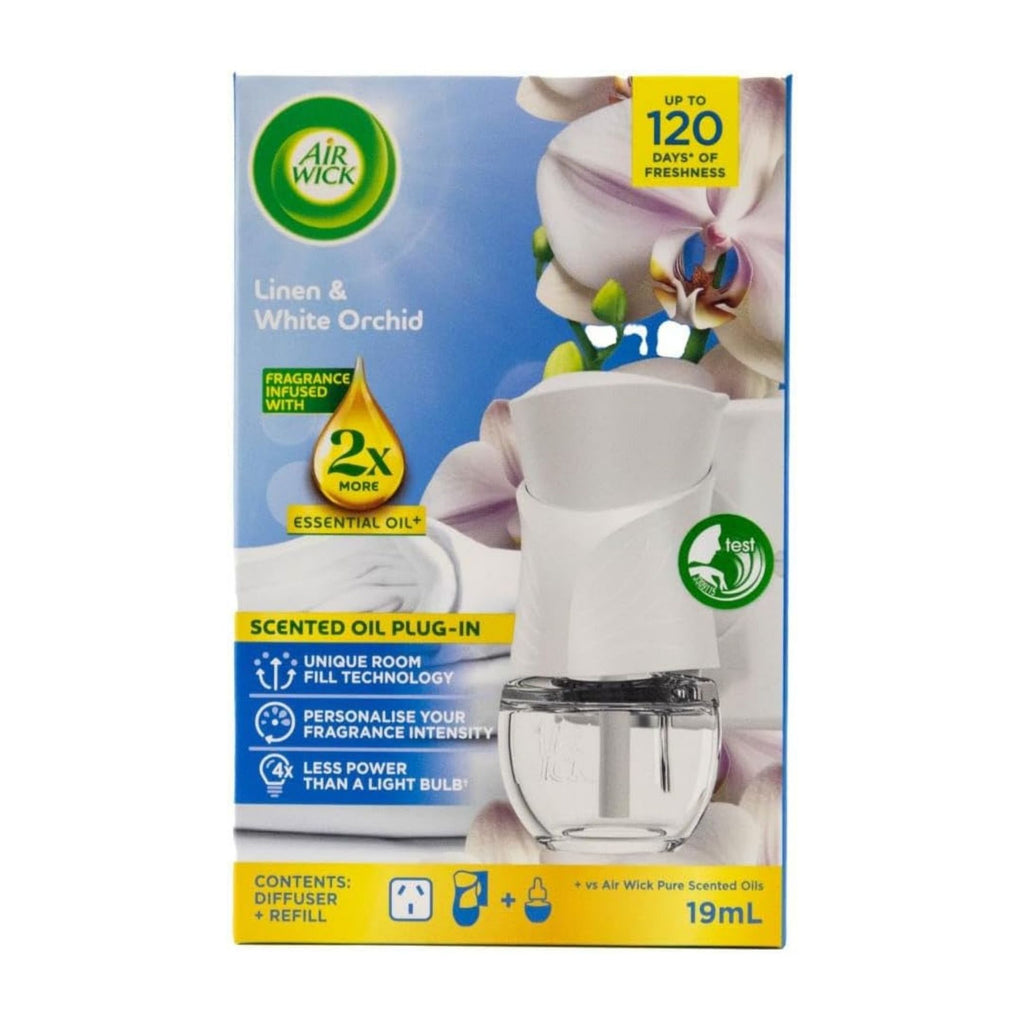 Air Wick 19mL Linen & White Orchid Diffuser & Refill