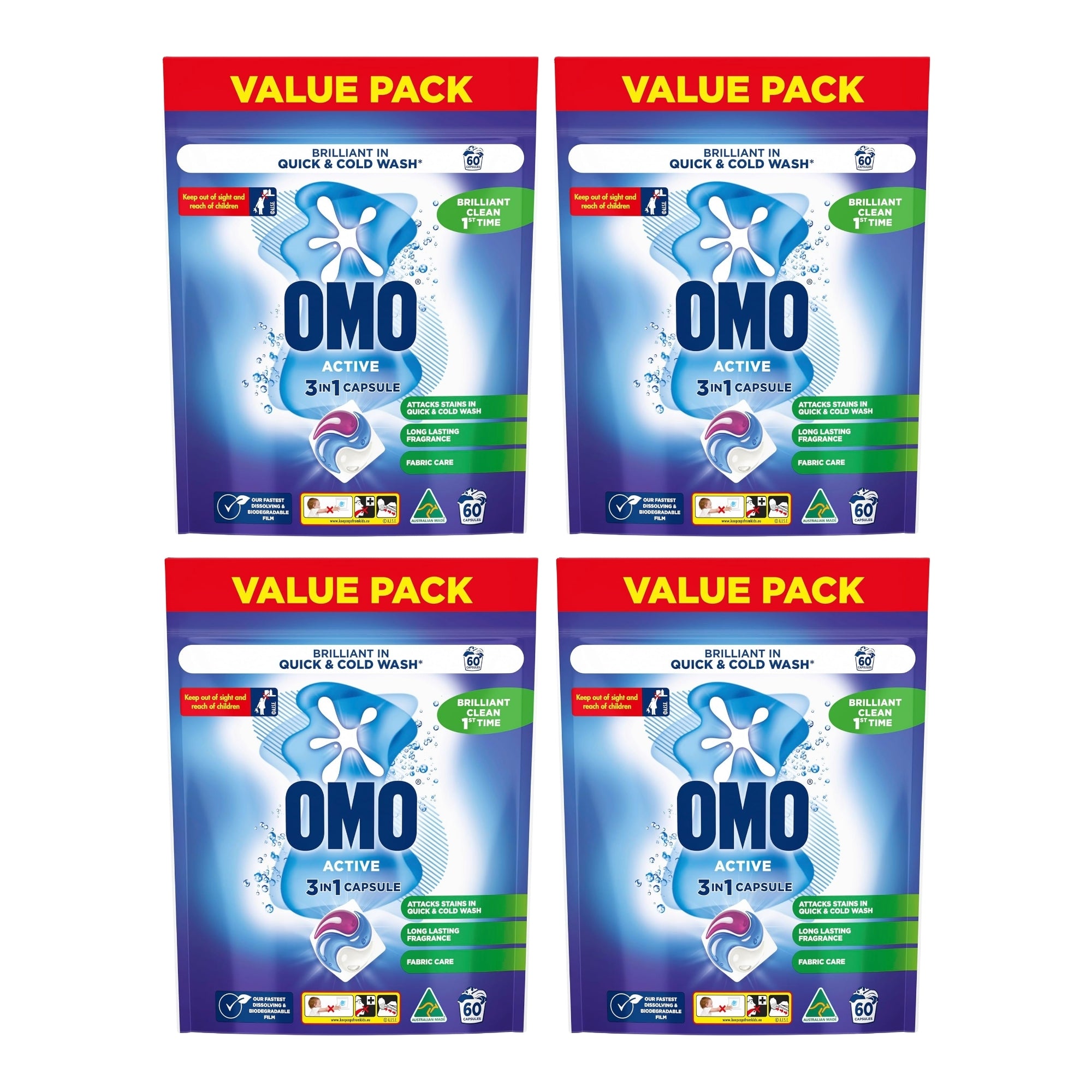 Omo 3 in 1 Active x 240 Laundry Capsules