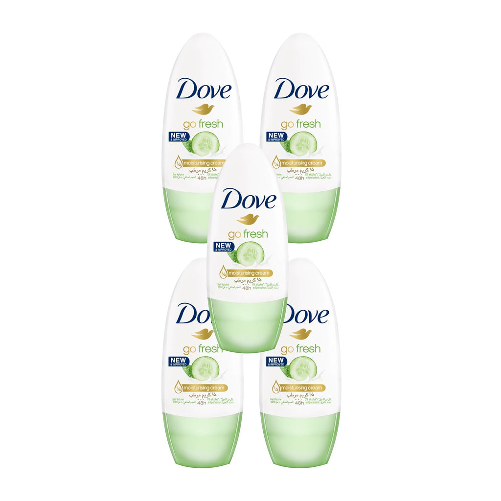 Dove 40ml Go Fresh Cucumber & Green Tea  Roll On Deodorant x5