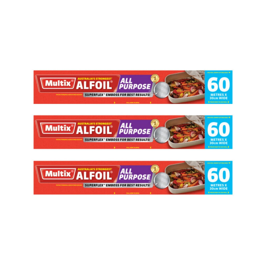 Multix 60m x 30cm Aluminium Foil x3