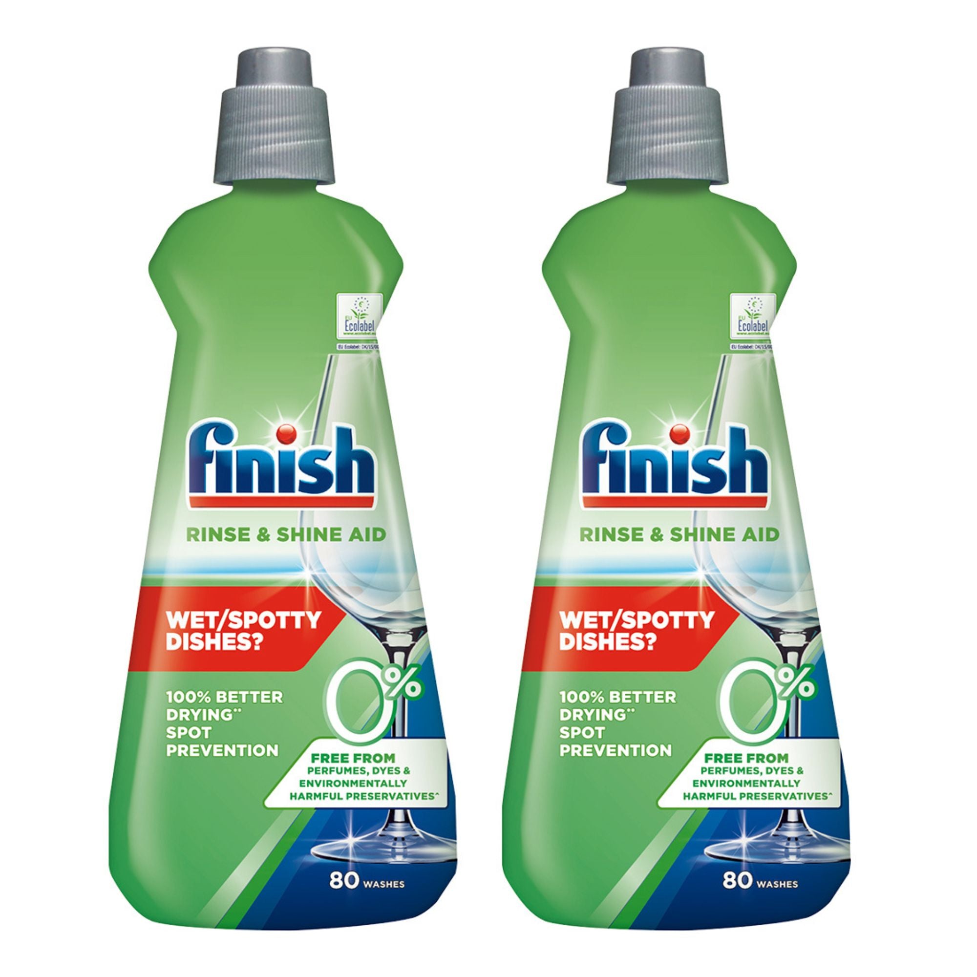 Finish 0% Dishwasher Rinse Aid 400ml x2