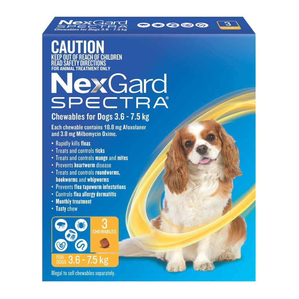 NexGard Spectra Dogs 3.6-7.5kg 3pk