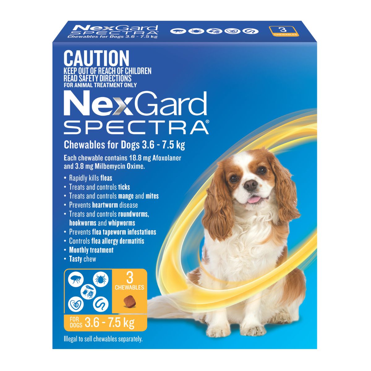 NexGard Spectra Dogs 3.6-7.5kg 3pk