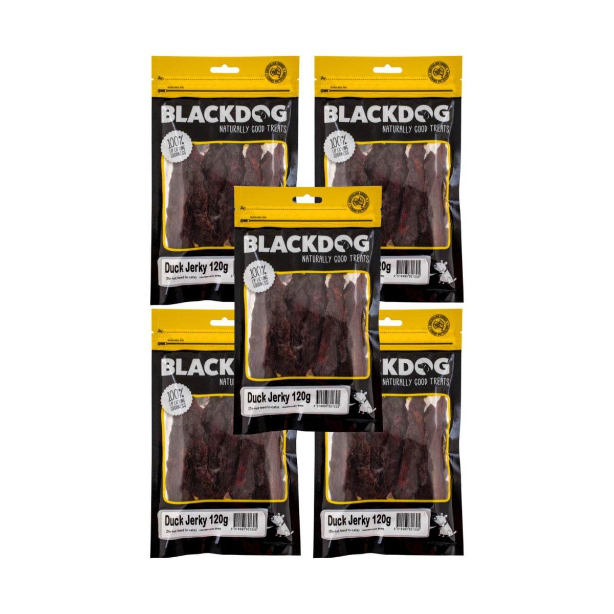 Blackdog Dog Treats Duck Jerkey 120g x5