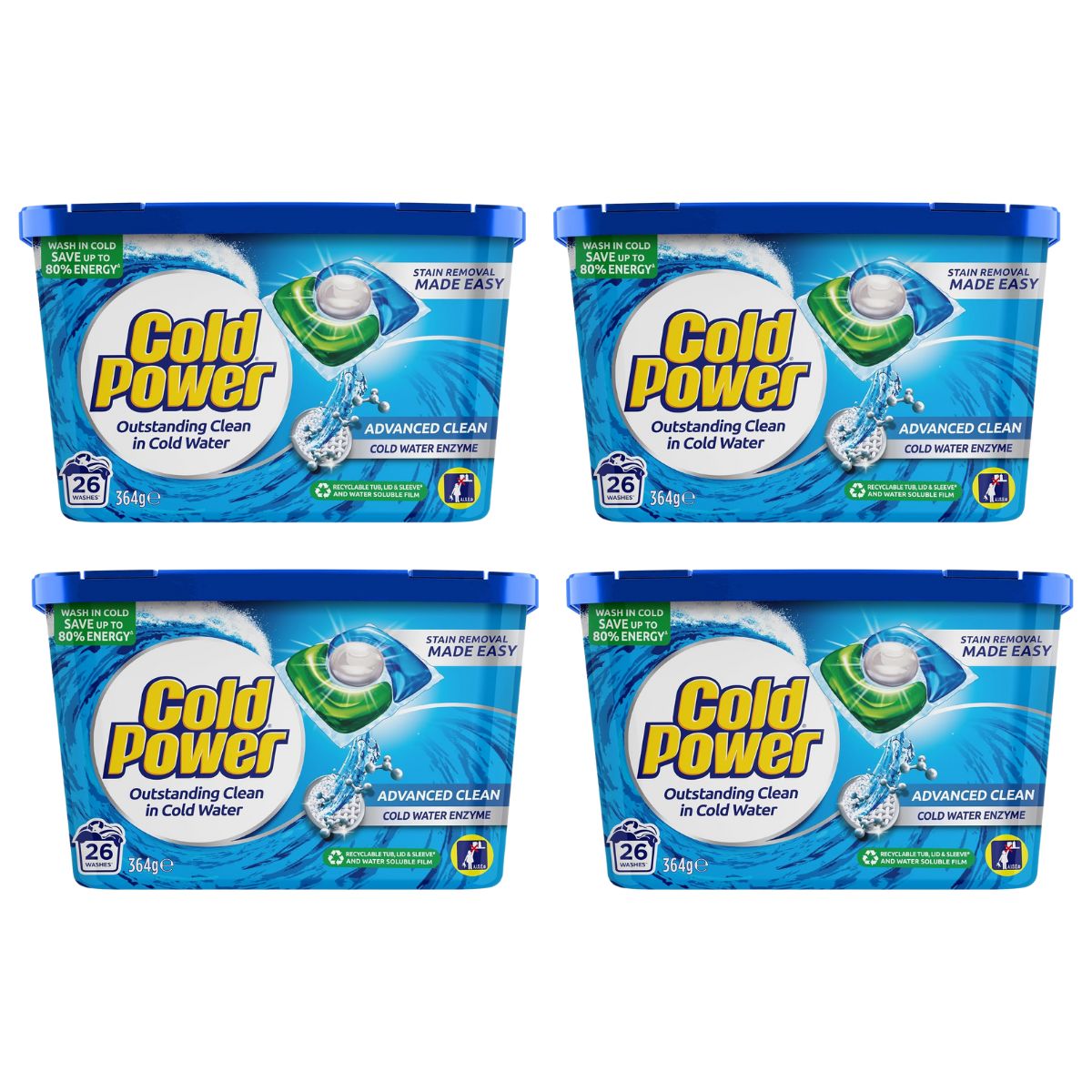 Cold Power Advanced Clean x 104 Laundry Detergent Capsules
