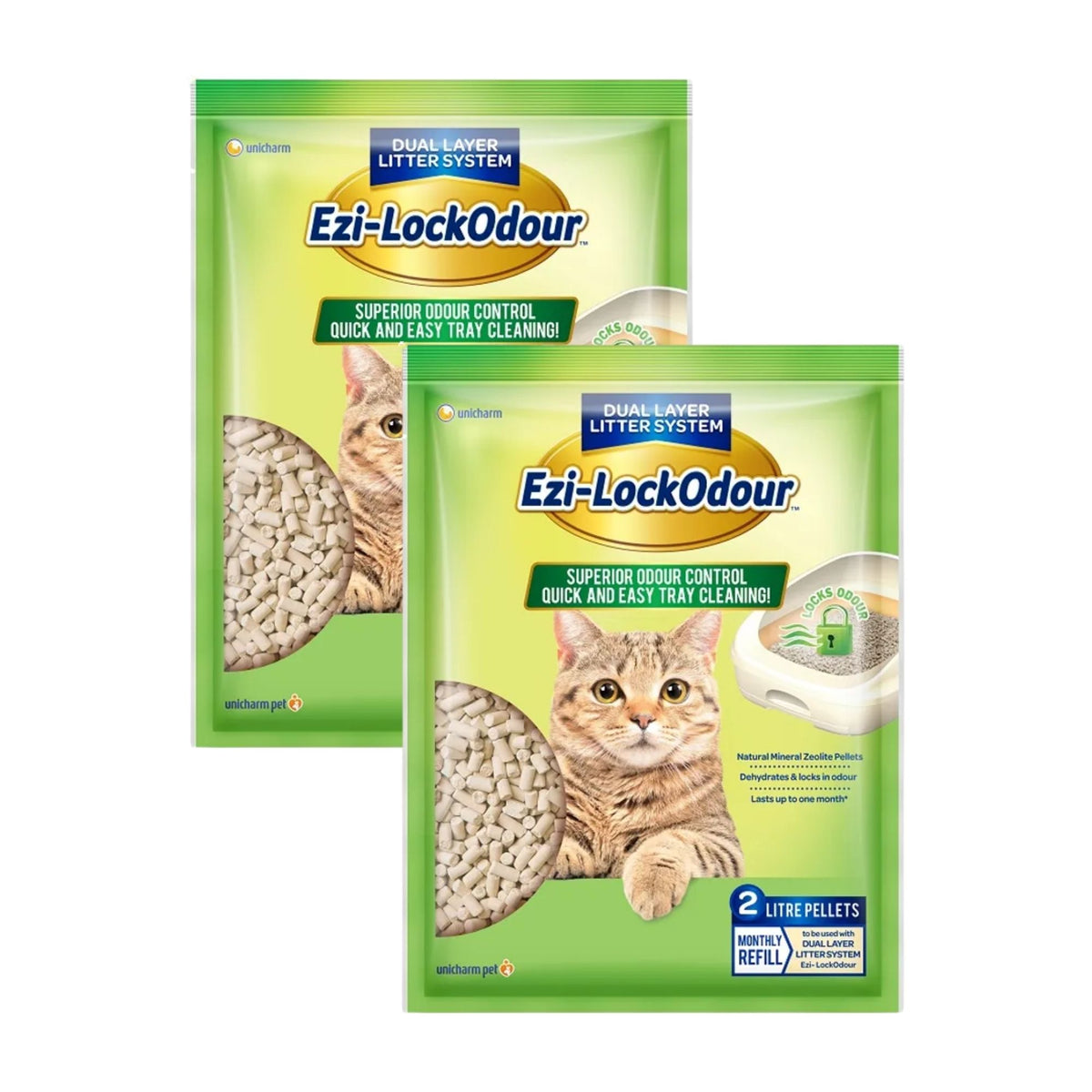 Ezi Lockodour 2kg Natural Mineral Zeolite Pellets x2