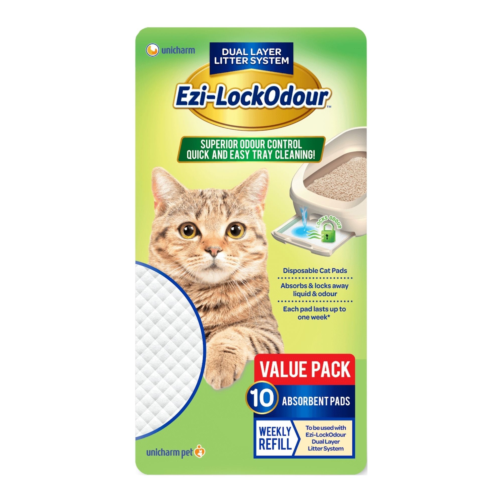 Ezi Lockodour Absorbant Cat Pads 10pk