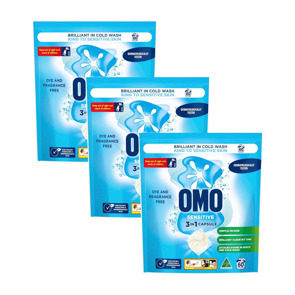 OMO 3in1 Sensitive Fragrance Free x 180 Laundry Capsules
