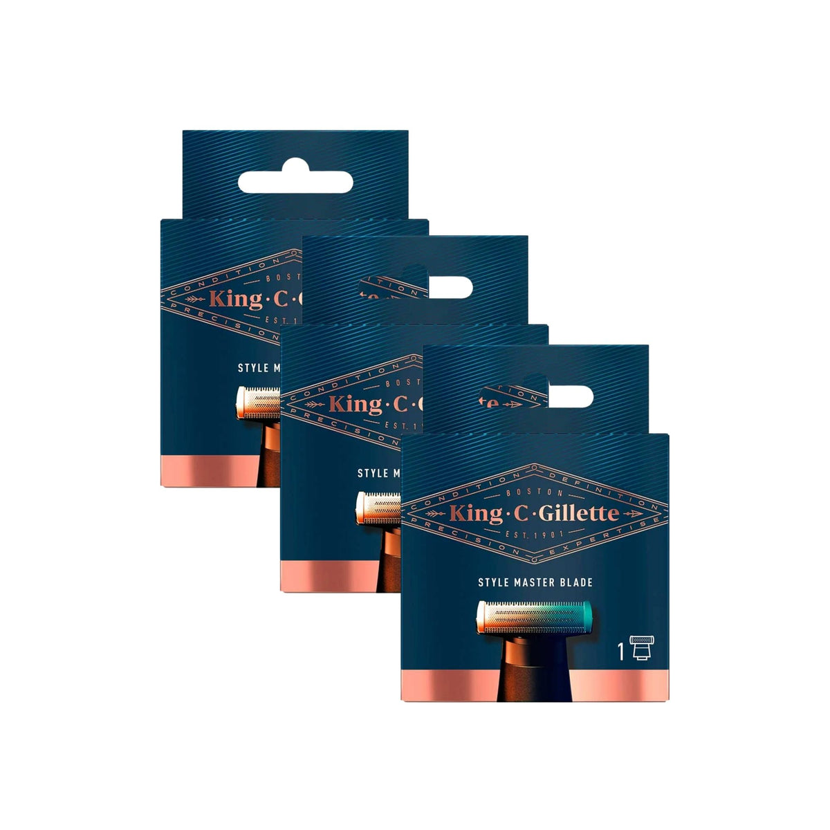 King C Gillette Replacement Blade Style Master 1pk x3