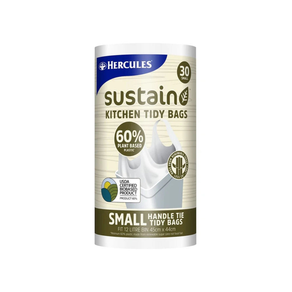 Hercules 12L Small Sustain Plant Based Kitchen Tidy Bags 30pk