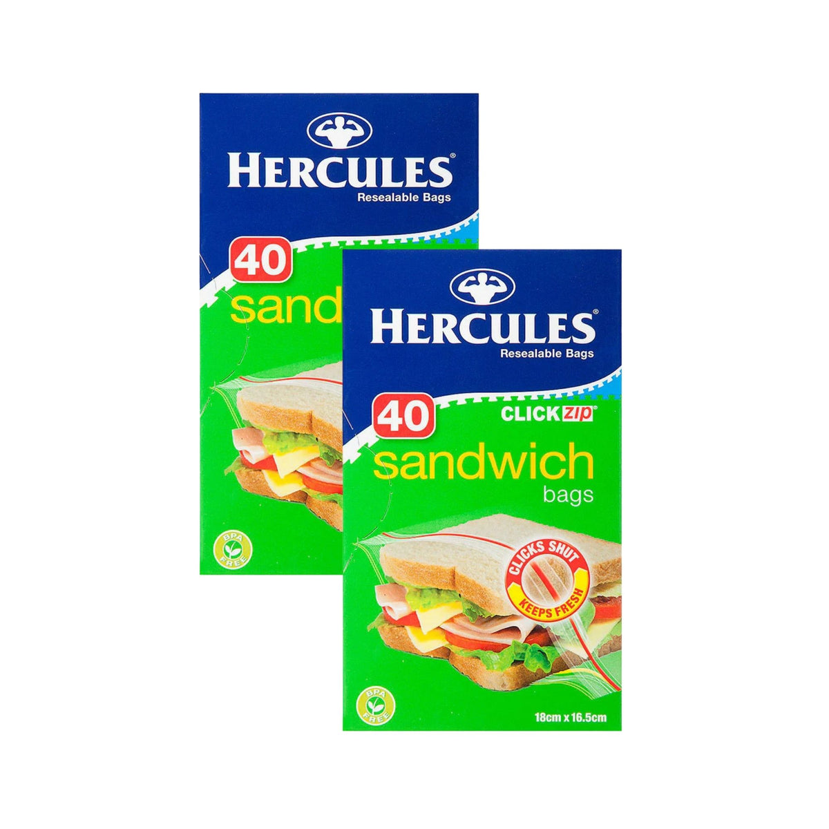 Hercules Sandwich Bags 40pk x2