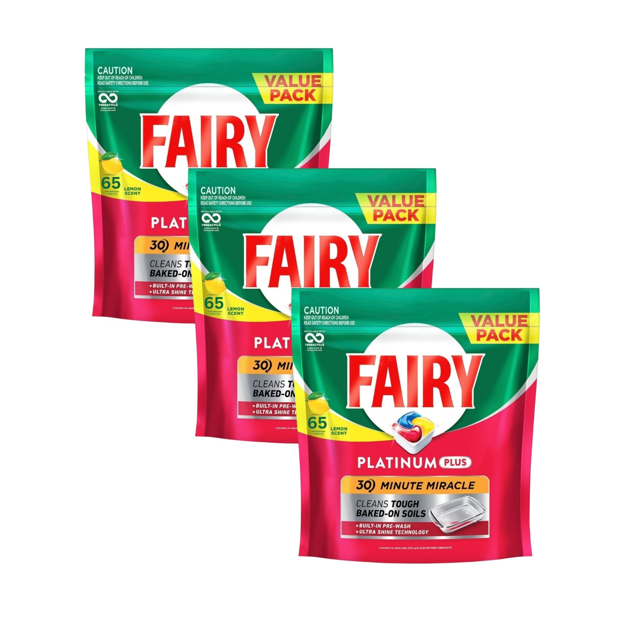 Fairy Platinum Plus Lemon dishwasher tablets 180 pack