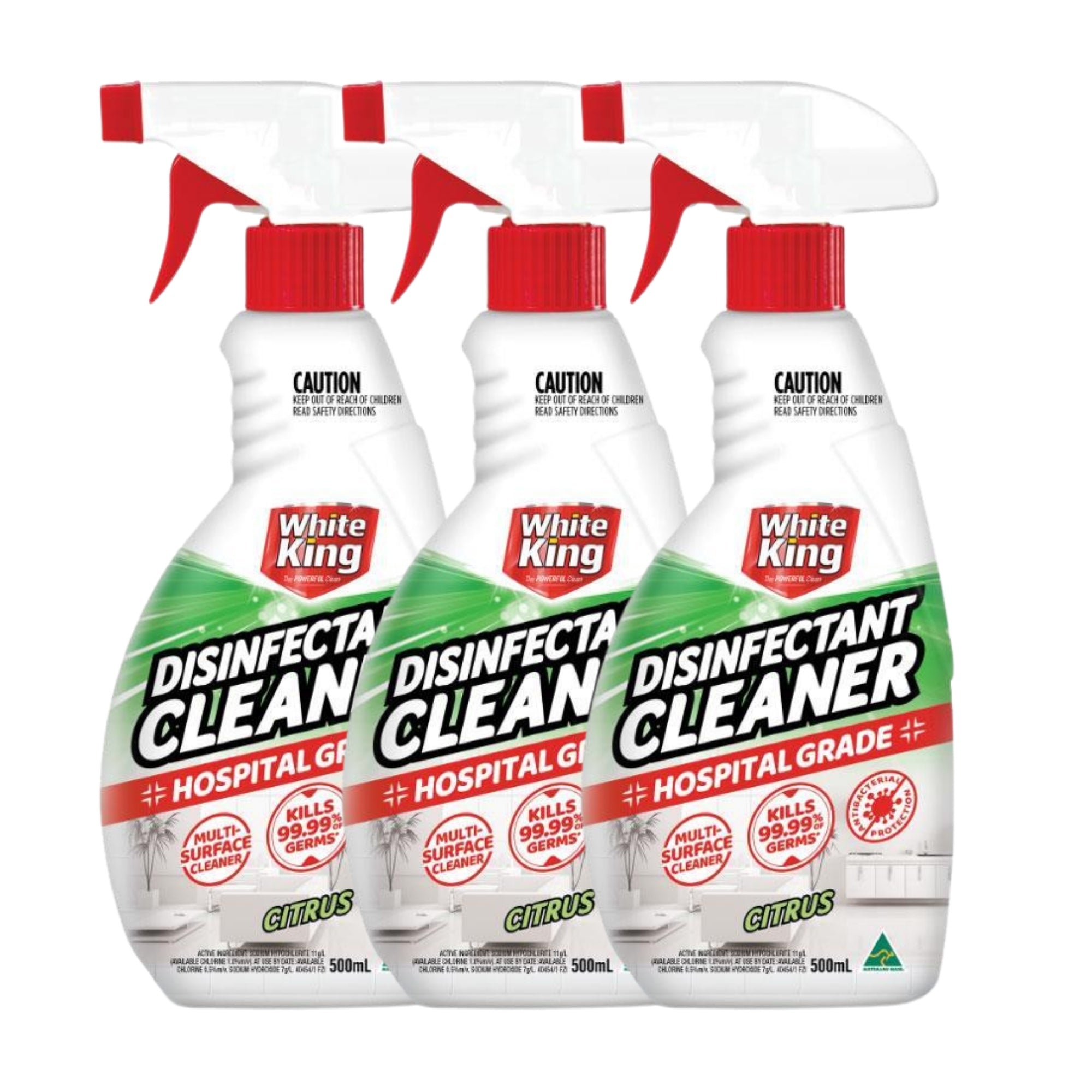 White King Disinfectant Spray 500ml x3