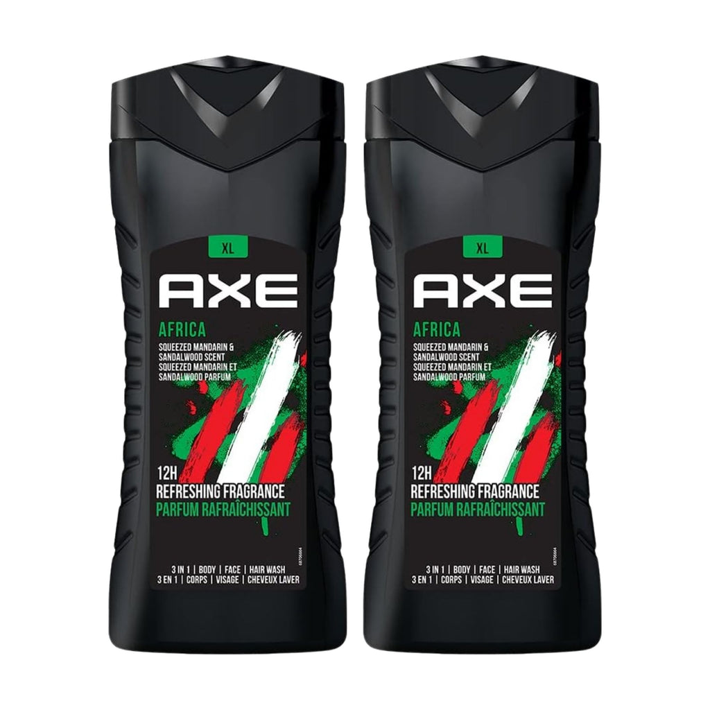 AXE 400mL Africa 3in1 Body Face Hair Wash x2