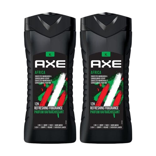 AXE 400mL Africa 3in1 Body Face Hair Wash x2