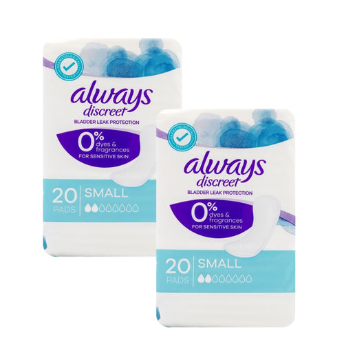 Always Small Discreet Bladder Leak Protection Pads 20 Pack x2