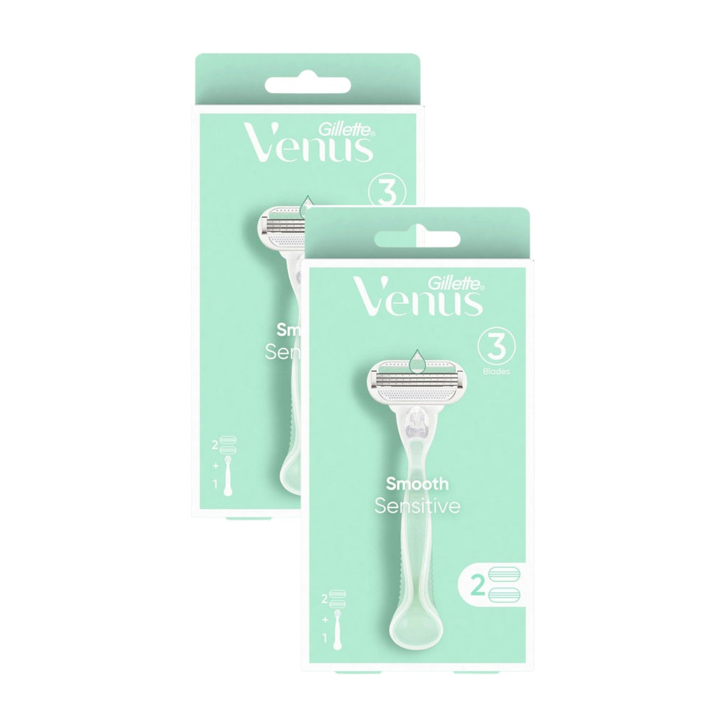 Gillette Venus Smooth Sensitive Handle & 2 Cartridges x2