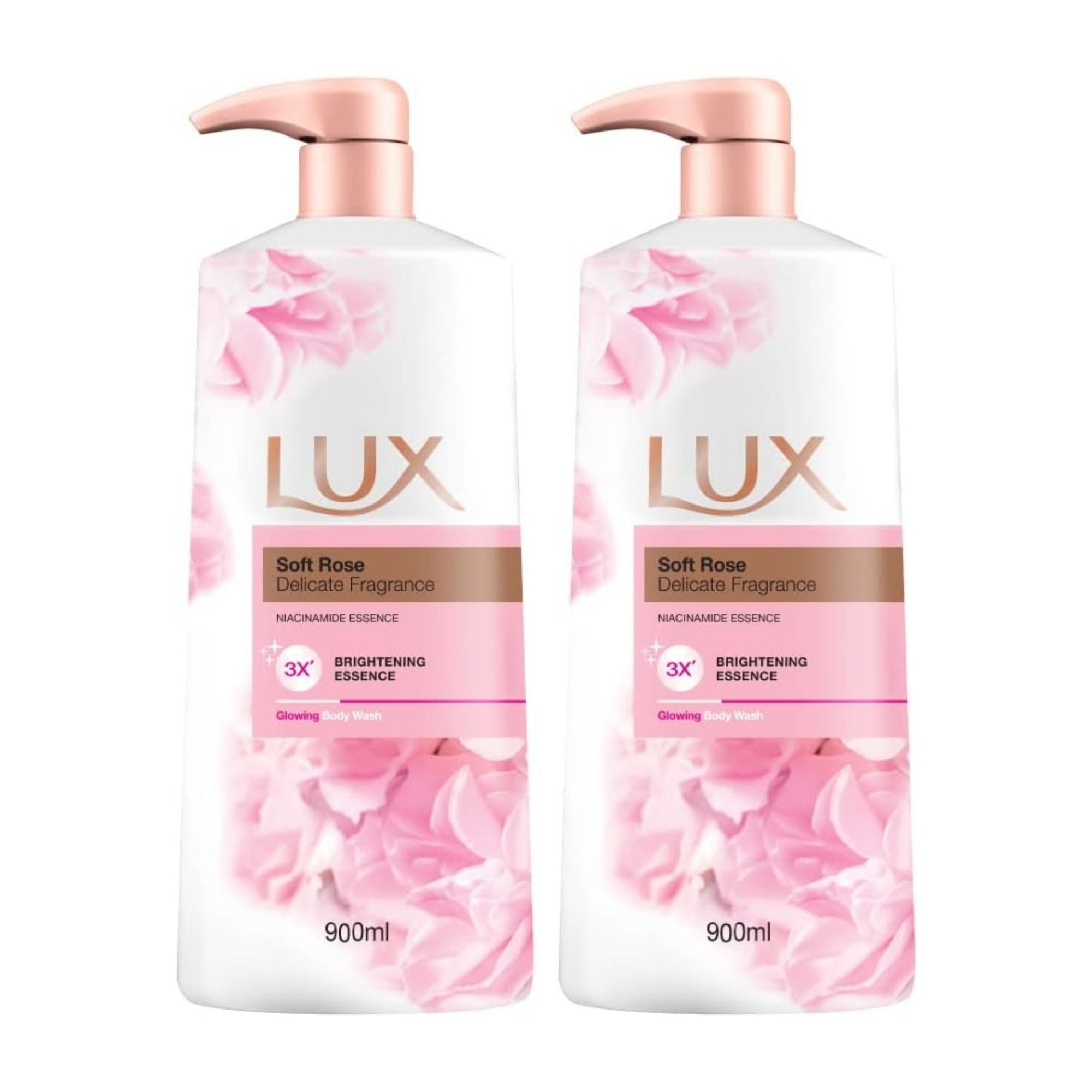 LUX 900mL Rosy Glow Body Wash x2