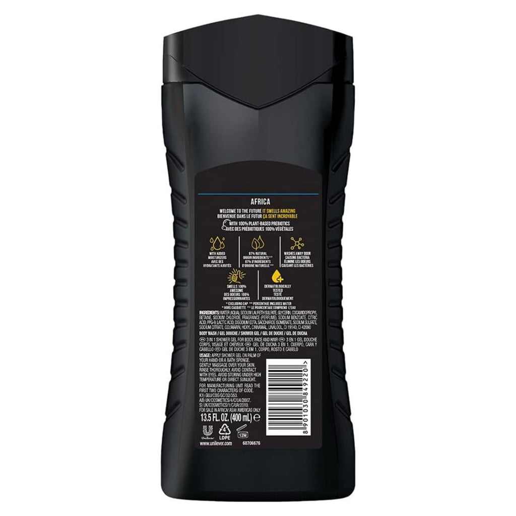 AXE 400mL Africa 3in1 Body Face Hair Wash