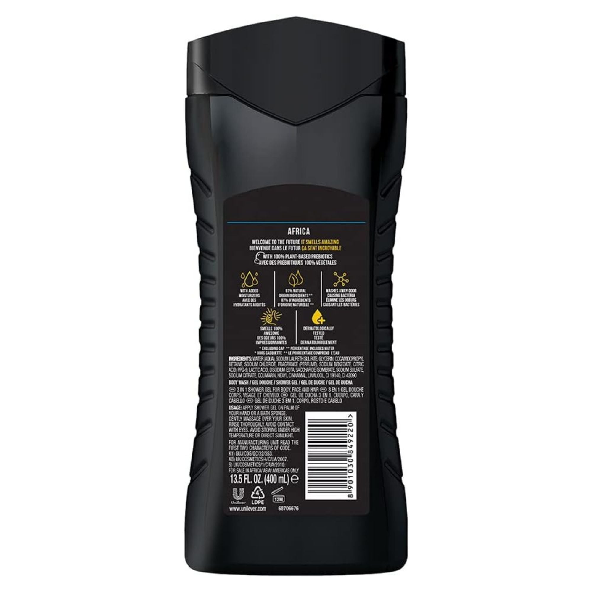 AXE 400mL Africa 3in1 Body Face Hair Wash