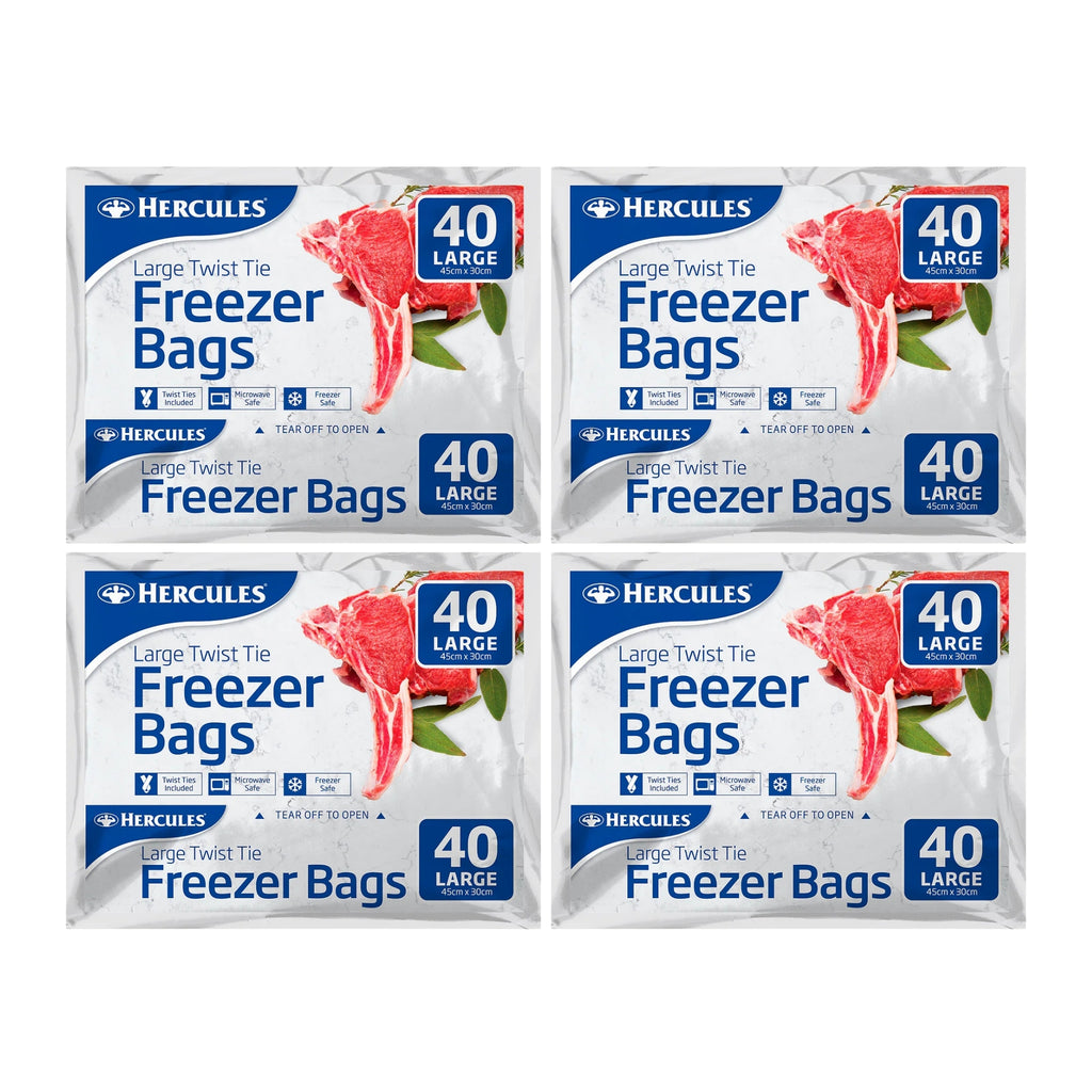 Hercules Tear-Off Freezer Bags Large 40pk x4