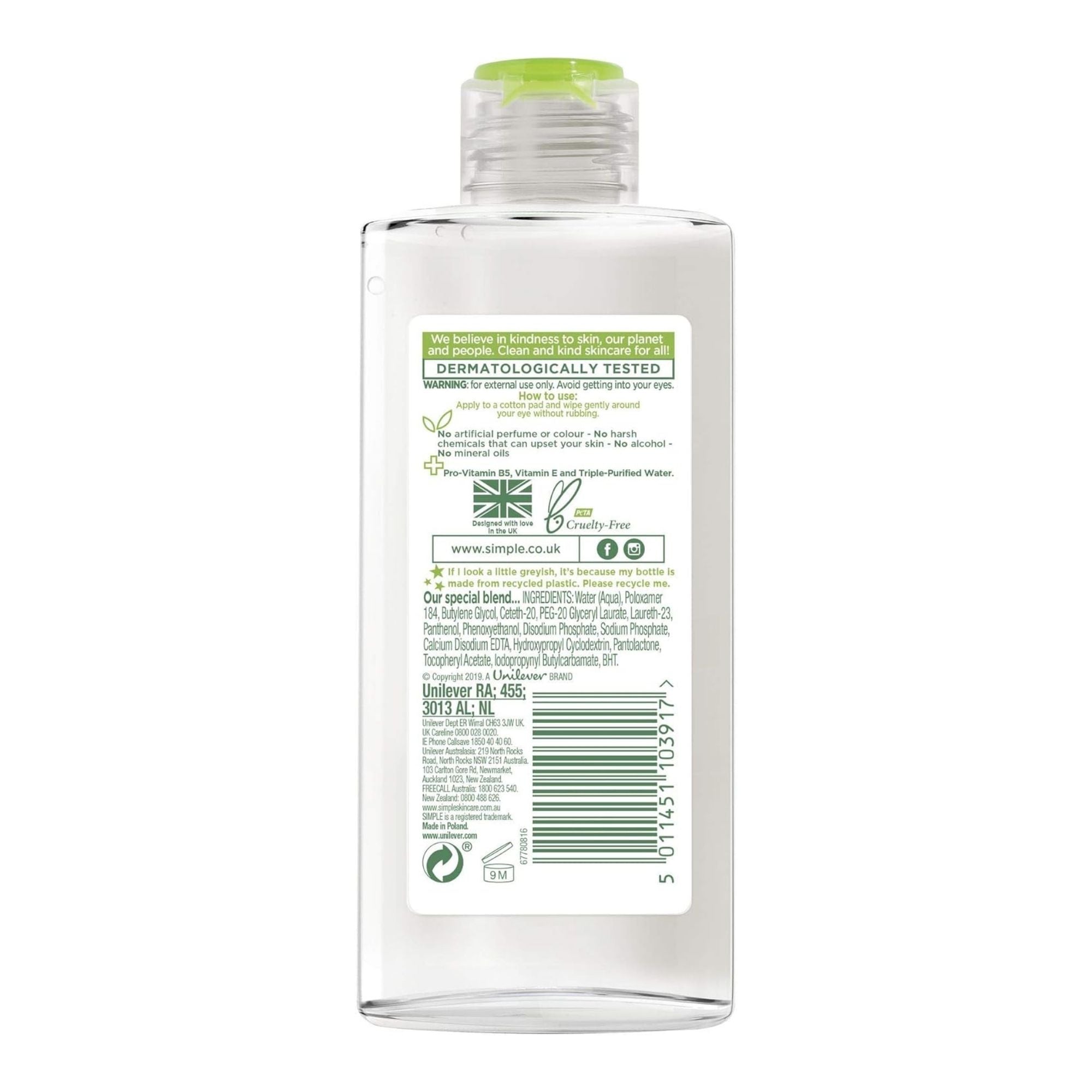 Simple 125mL Eye Make Up Remover x3