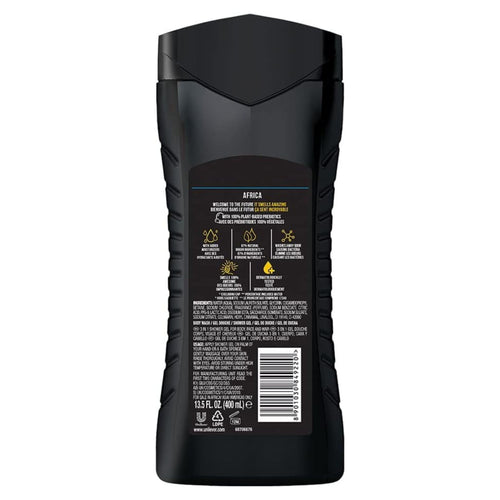 AXE 400mL Africa 3in1 Body Face Hair Wash x2
