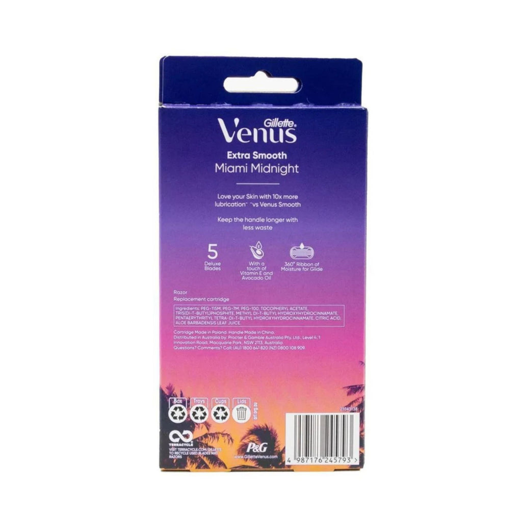 Gillette Venus Extra Smooth Miami Midnight 1 Handle & 2 Cartridges