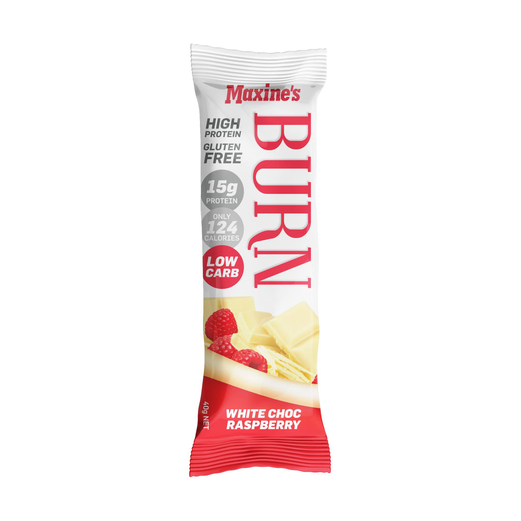 Maxines Burn White Choc Raspberry Bar 12x40g x3
