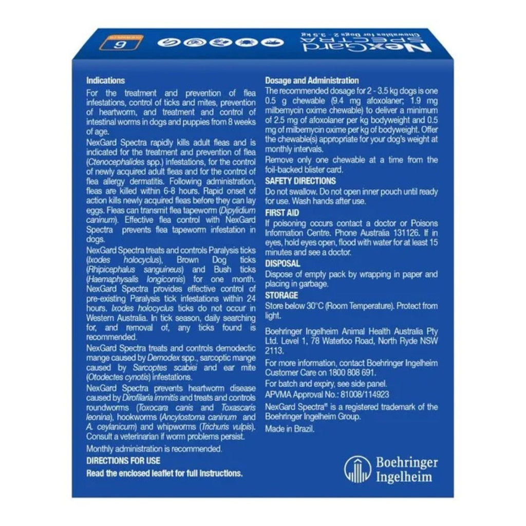 NexGard Spectra Dogs 2-3.5kg 6pk