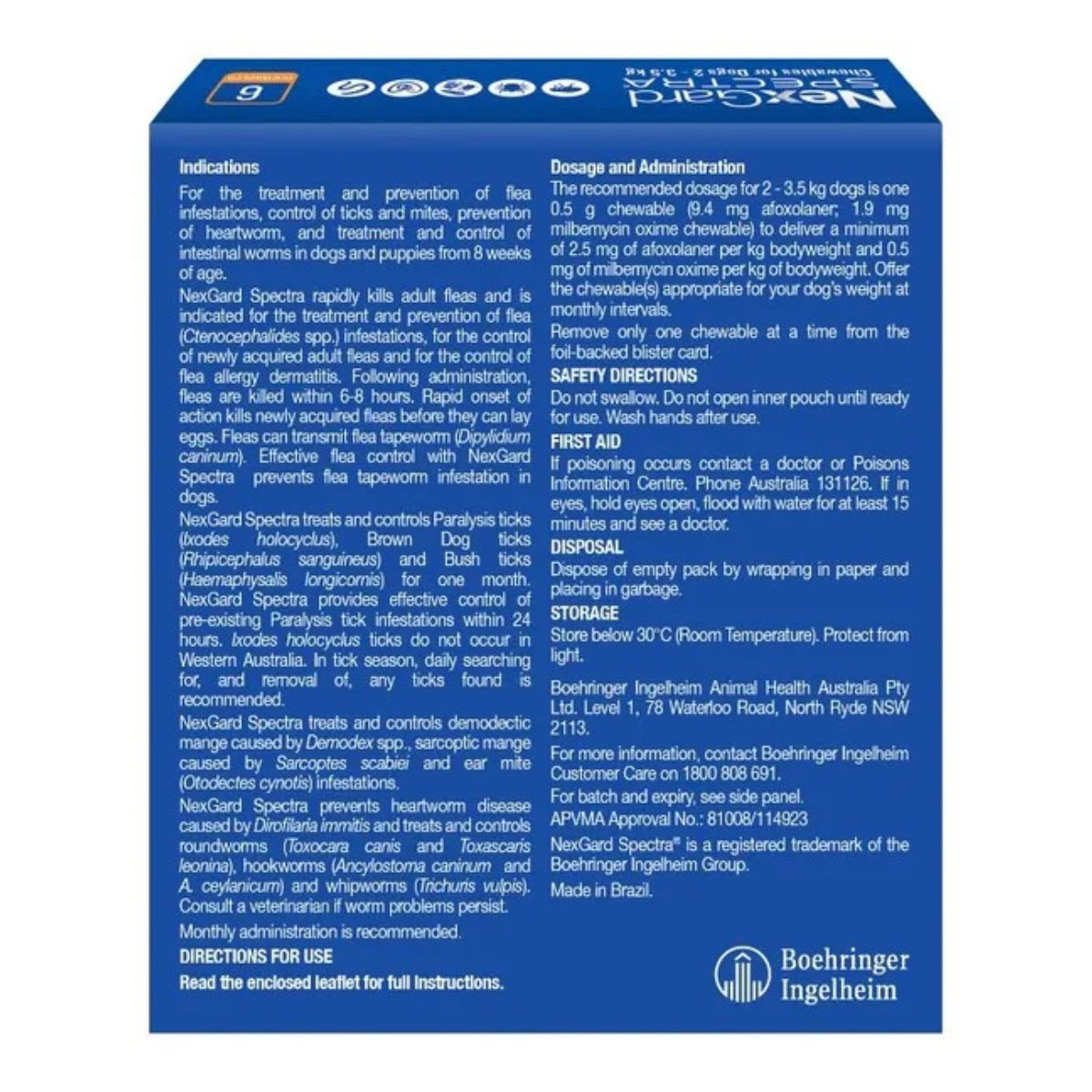 NexGard Spectra Dogs 2-3.5kg 6pk