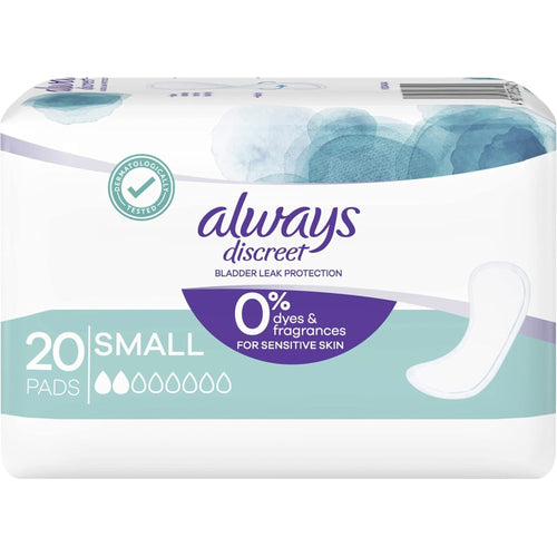 Always Small Discreet Bladder Leak Protection Pads 20 Pack x3