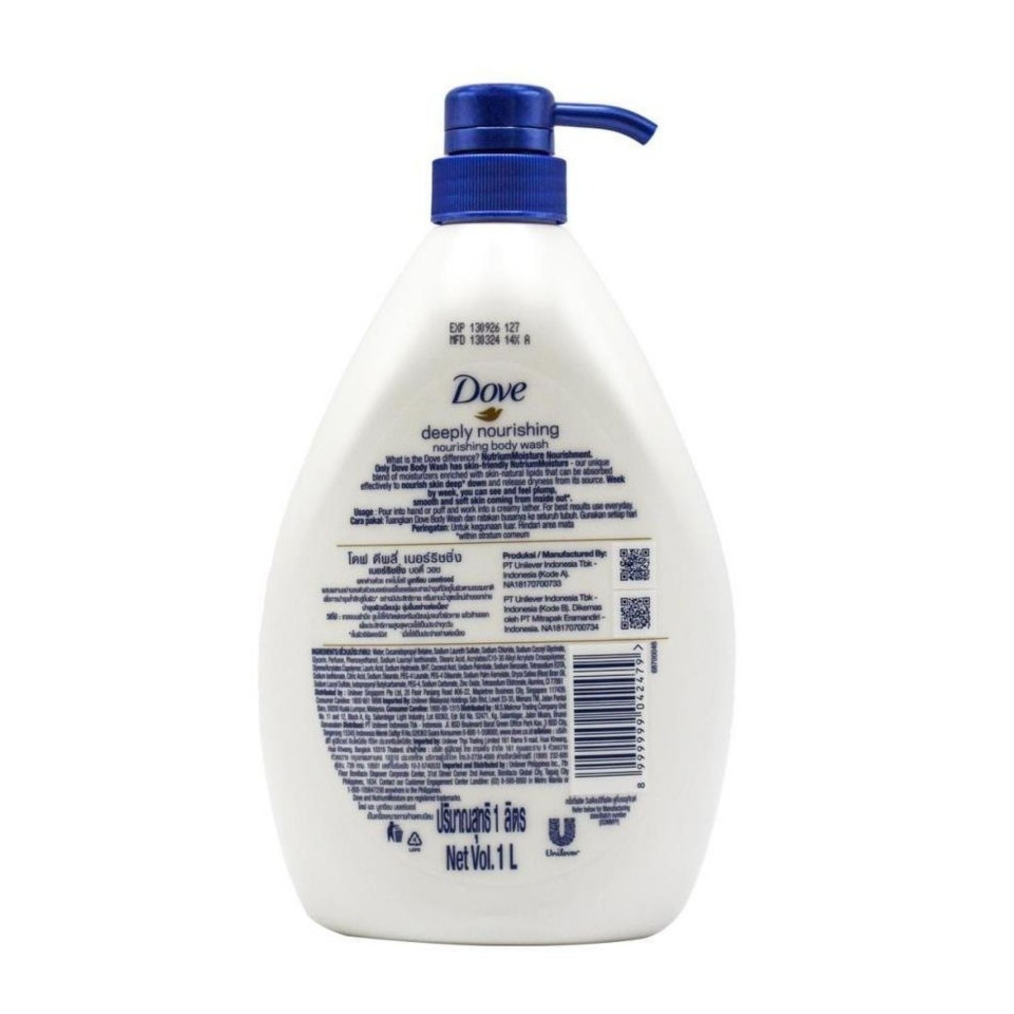 Dove 1L Deeply Nourishing Moisturising Body Wash x3