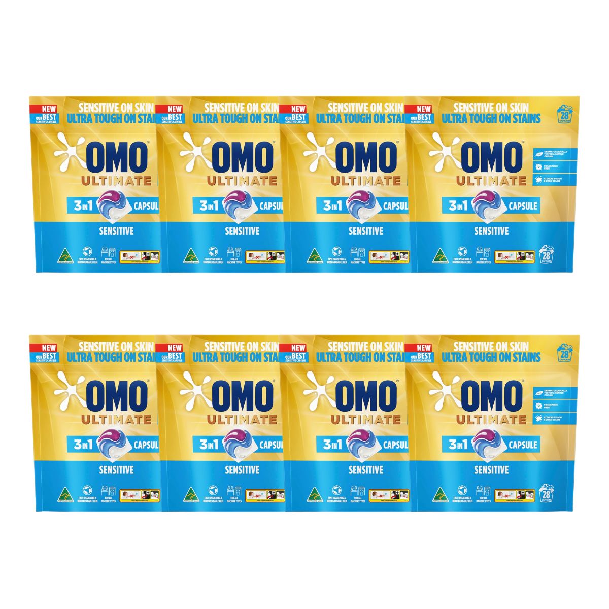 Omo Ultimate 3in1 Sensitive 224 Laundry Capsules